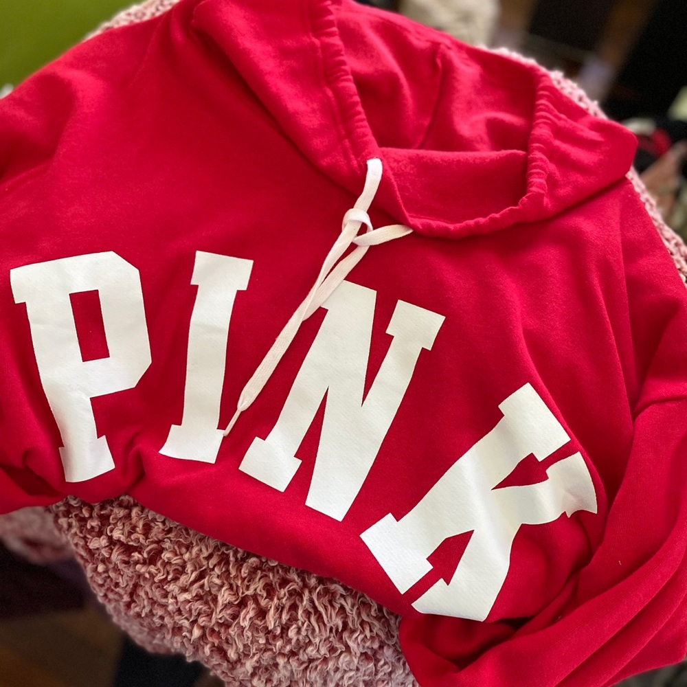 Pink crop top sweat shirt